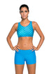 Blue Stripe Patten Sport Bra Swim Trunk 2pcs Swimsuit